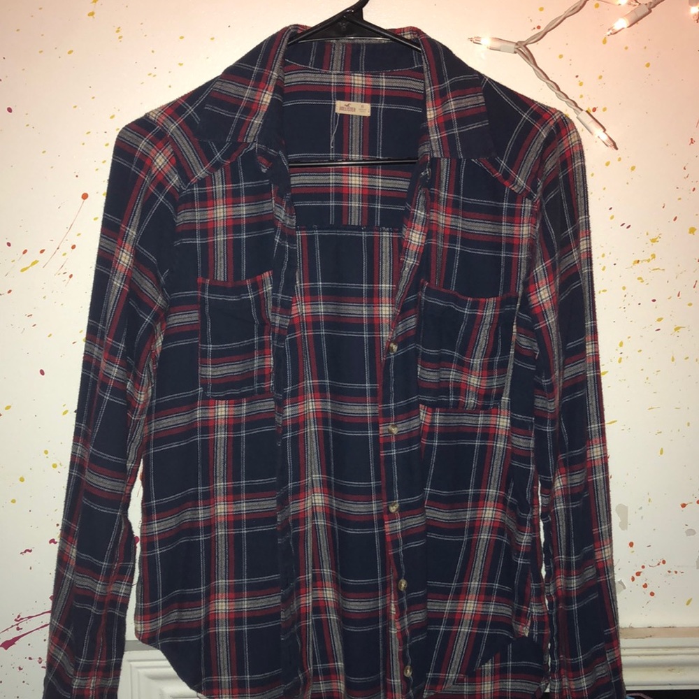 Navy blue Hollister flannel